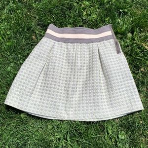 Anthropologie "Maeve" full skirt, geometric and stripe pattern, EUC, L